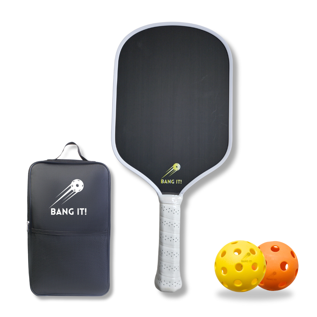 Pickleball Paddle Combo for INTERMEDIATE Players - Raw Carbon Fiber(USPA Approved)