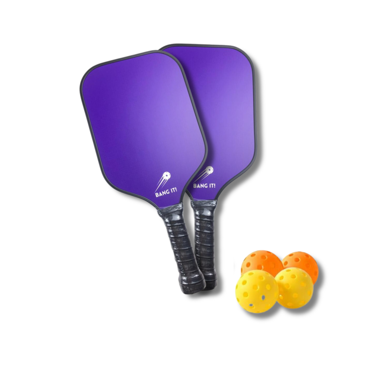 PICKLEBALL GAME SET for BEGINNERS (2 Paddles + 4 Pickle Balls (2 Indoor + 2 Outdoor)