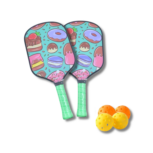 PICKLEBALL GAME SET for INTERMEDIATE Players (2 Paddles + 4 Pickle Balls (2 Indoor + 2 Outdoor)