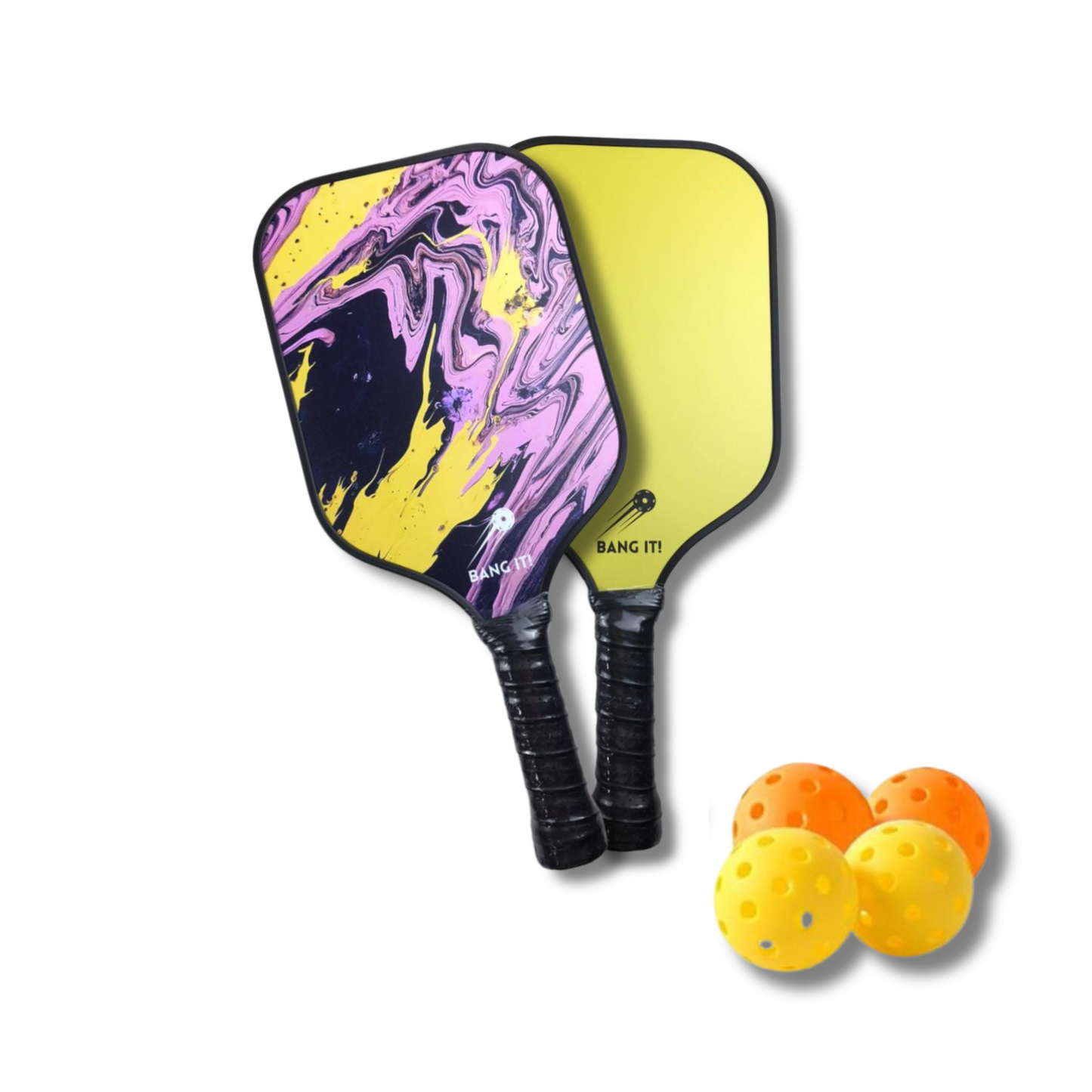 PICKLEBALL GAME SET for BEGINNERS (2 Paddles + 4 Pickle Balls (2 Indoor + 2 Outdoor)