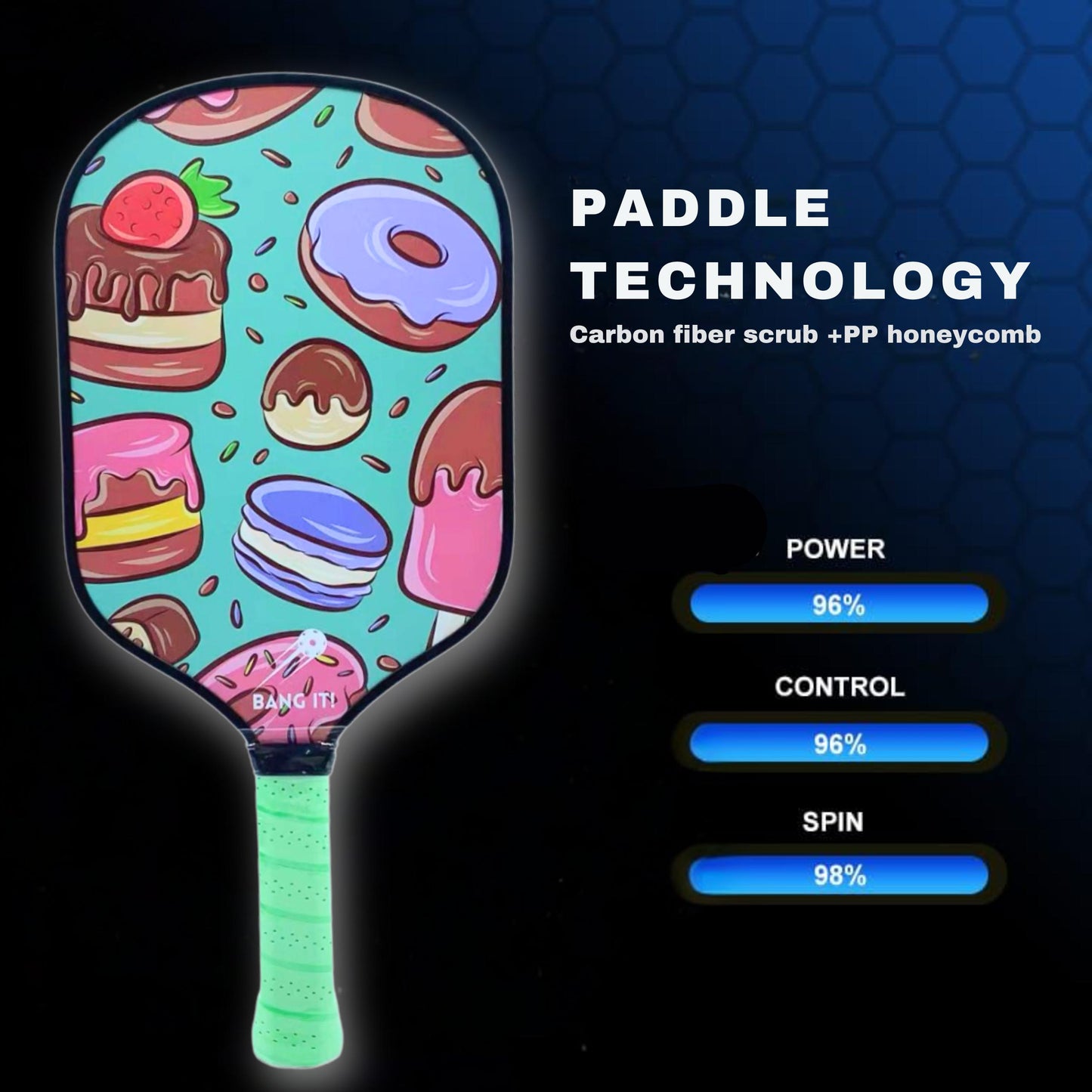 Pickleball Paddle for INTERMEDIATE Players - Raw Carbon Fiber(USPA Approved)